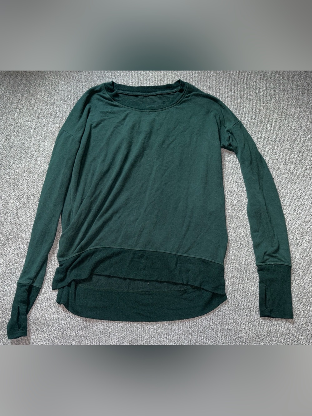 Athleta Forest Green Long-Sleeve Crew Neck Sweatshirt